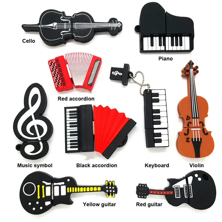 Wholesale Advertisement Creative Cartoon Musical note USB Flash Drive PVC Music Gift USB Flash Drive usb memory stick cute toy