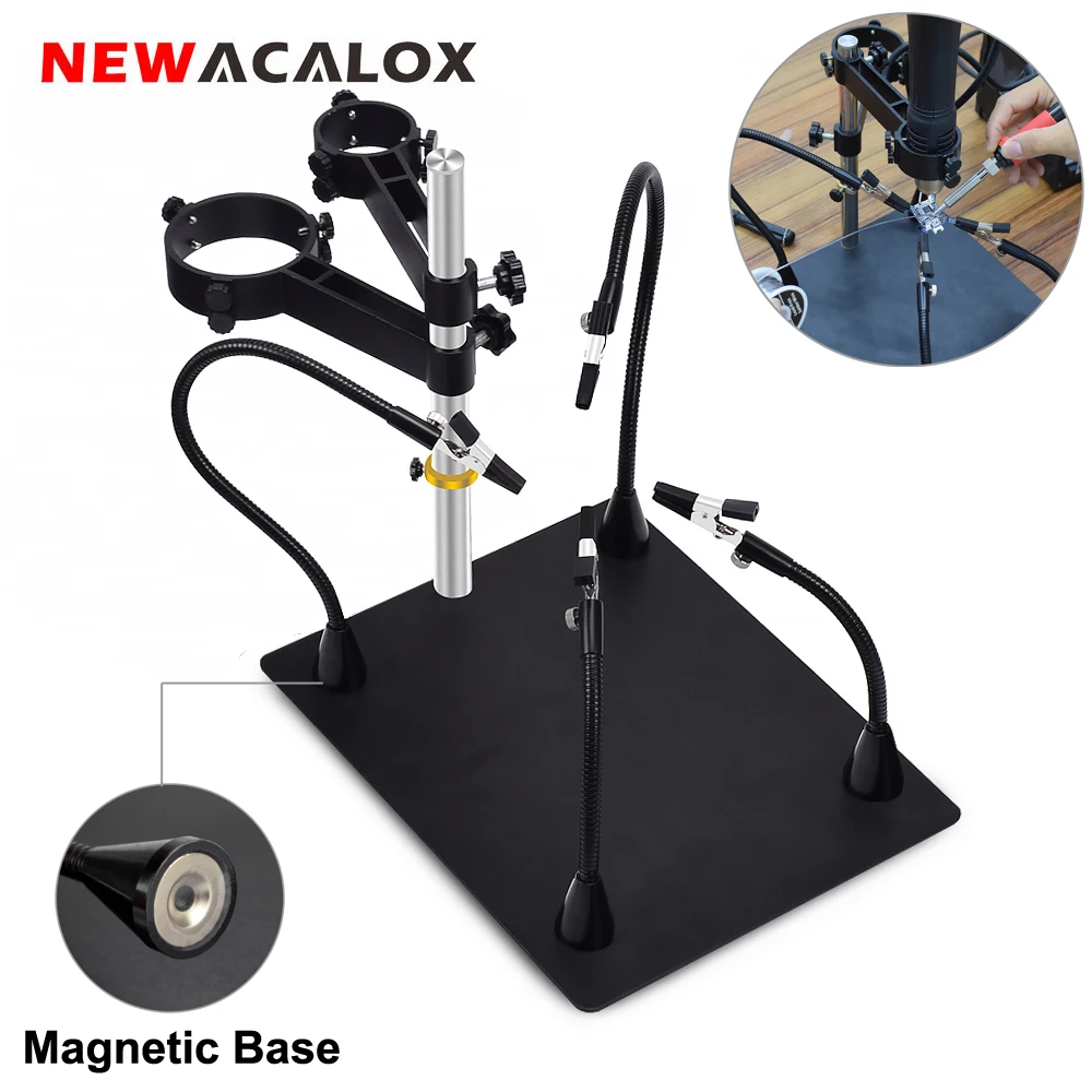 Магнитная база NEWACALOX третья рука паяльная станция 4 гибких ручки с зажимом типа