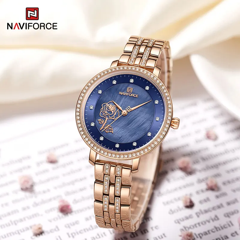 

NAVIFORCE New Watch Women Luxury Watches Ladies Creative Steel Women's Bracelet Watches Female Waterproof Clock Relogio Feminino
