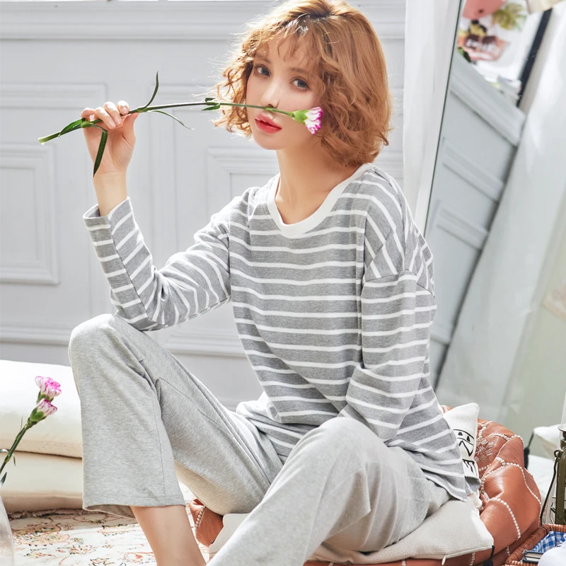 6103 Loungewear, Женская Однотонная рубашка кремового цвета, жирафовый принт, дизайнерские клетчатые штаны, осенние женские пижамы, комплект Весенняя Пижама, костюм - Цвет: 6103