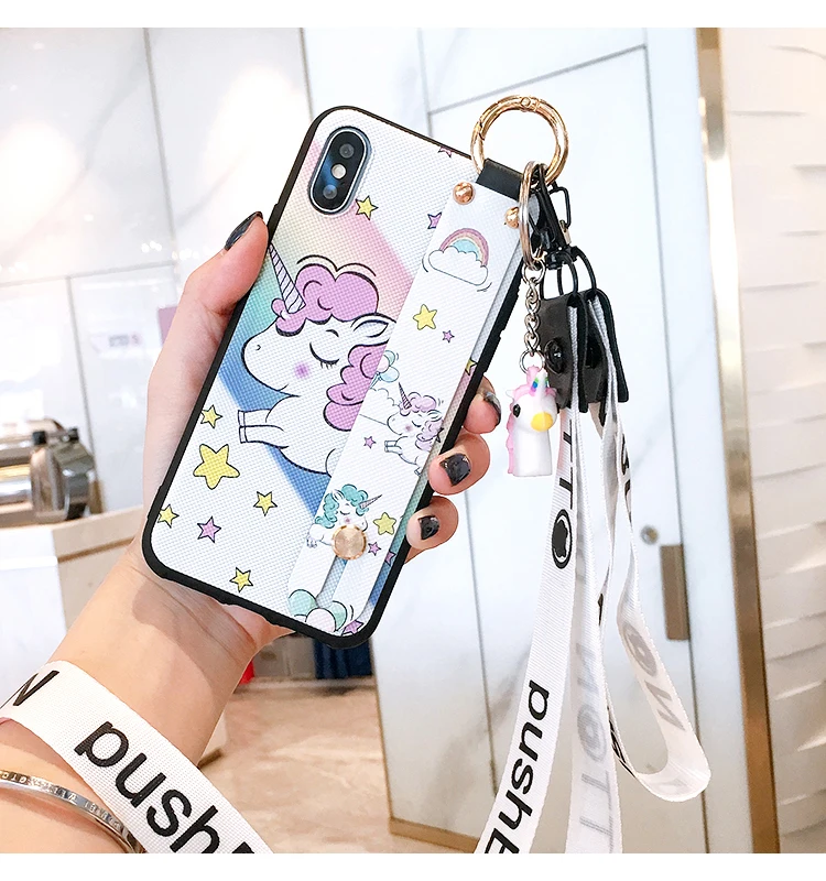 Чехол SAM S10 с мультяшным ремешком на запястье авокадо для телефона samsung Galaxy S10 plus S9 S9P S8 Note 8/9 милый чехол-держатель+ игрушка+ ремешок
