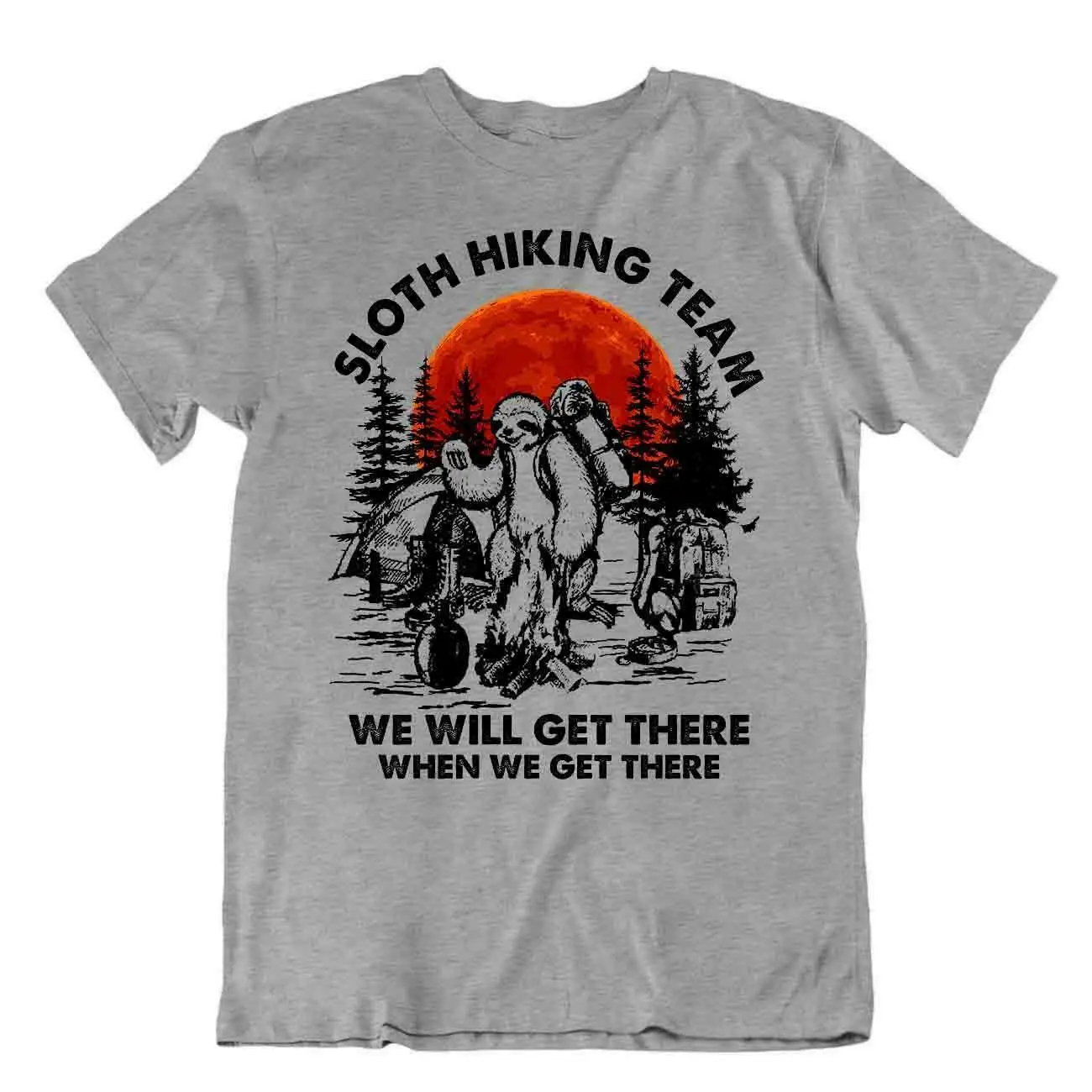 

Camping Outside Trip T-Shirt Tee Gift Cute Funny Outdoor Fresh Sloth Hiking Fun