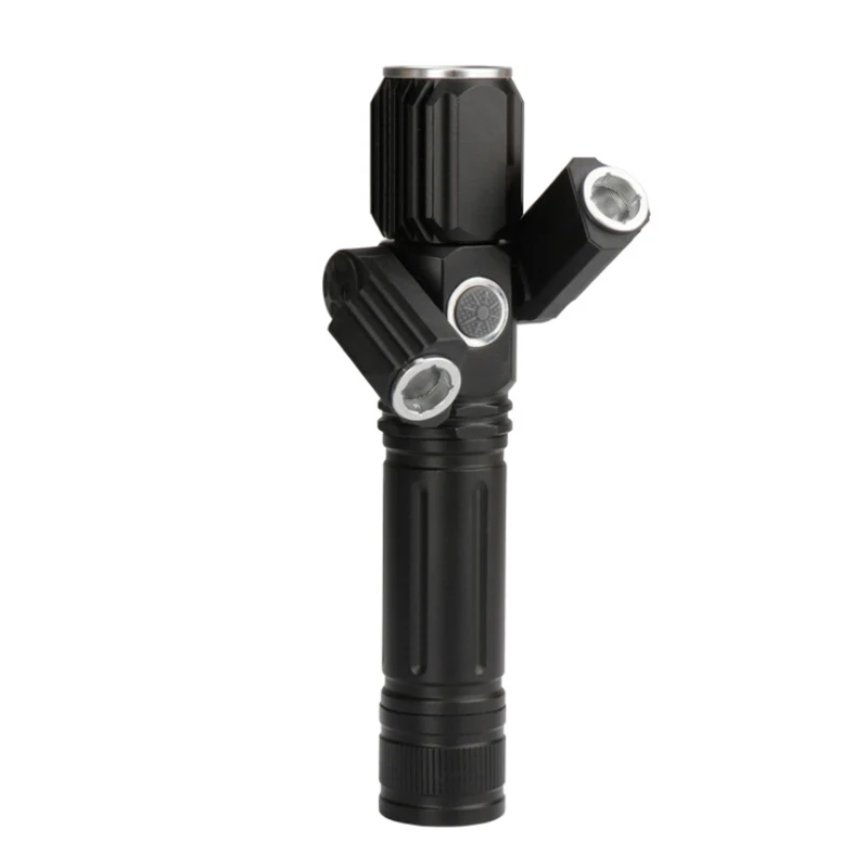 

Function Strong Light LED Three-head Flashlight for Outdoor Riding Searchlight USB Direct-charge Strong Light Flashlight