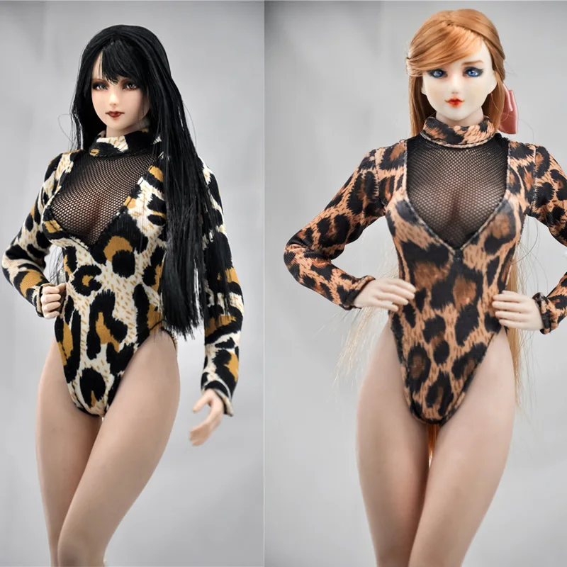 

NEW 1/6 Scale female clothes Sexy black Net yarn leopard print tights fit 12 inches TBLeague JIAOU action figure