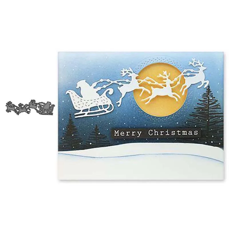 

Christmas sled metal cutting and etching knife die scrapbook process card die manual production of carbon steel knife die