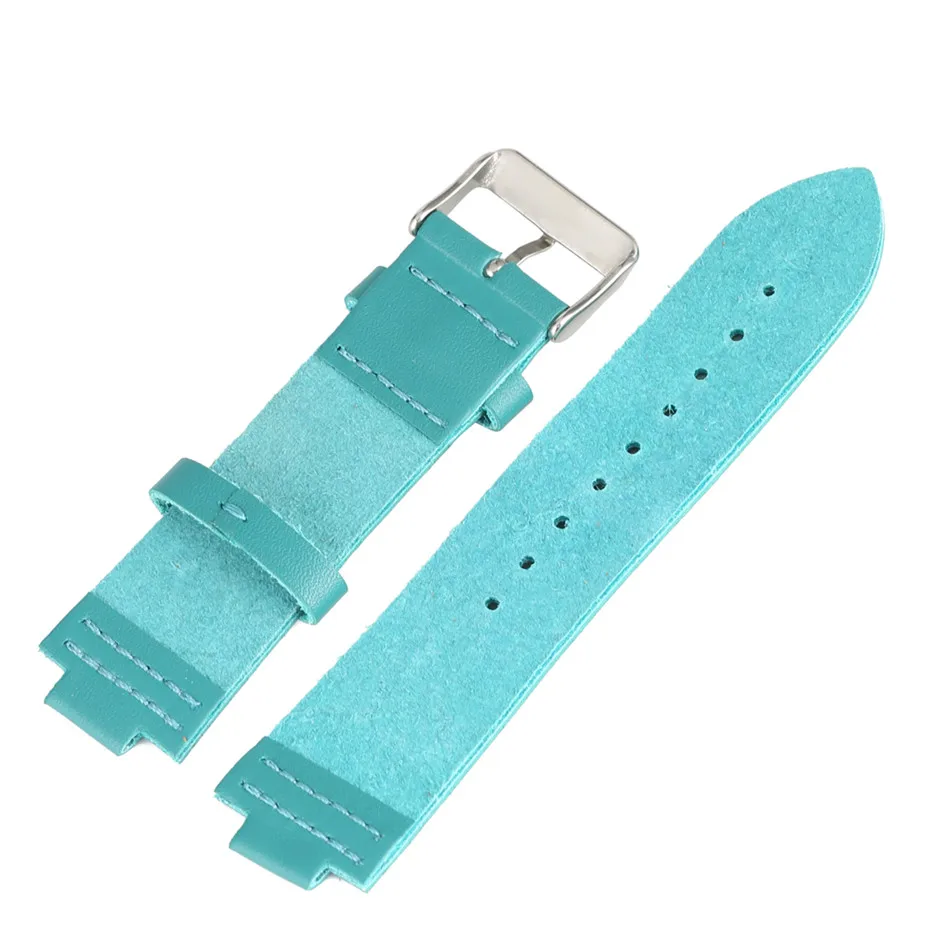 Ремешок для часов из натуральной кожи шириной 12 мм сменный синий браслет