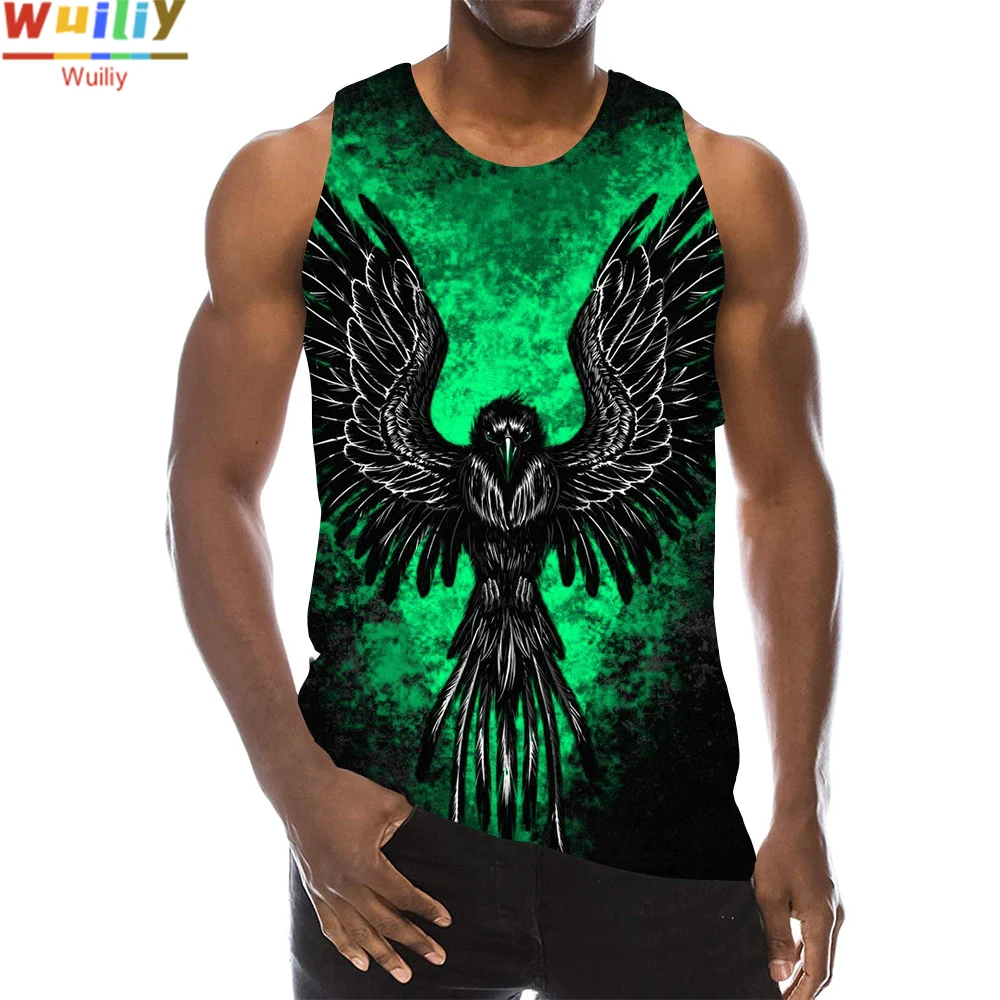 Мужская майка с 3d-рисунком орла жилет без рукавов рисунком ястреб Топ в стиле