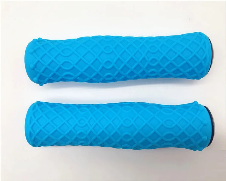 Blue 1pair LITEPRO MTB велосипед Girps 22,2 мм силикагель Нескользящая ручка 412 складной велосипед Удобный руль ручка конфеты красный/синий/зеленый/розовый - Цвет: Blue 1pair