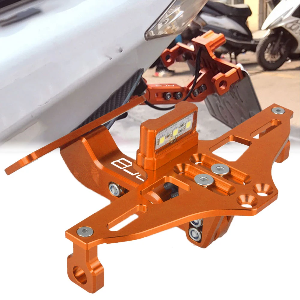 

Motorcycle Adjustable Angle License Number Plate Frame Holder Bracket FOR RC8 RC 8 2009 2010 2011 2012 2013 2014 2015 2016