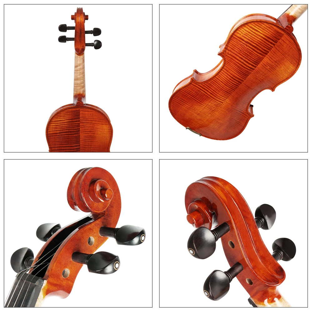 4/4 акустическая Скрипка ель дерево Передняя доска Пламя клен задняя для