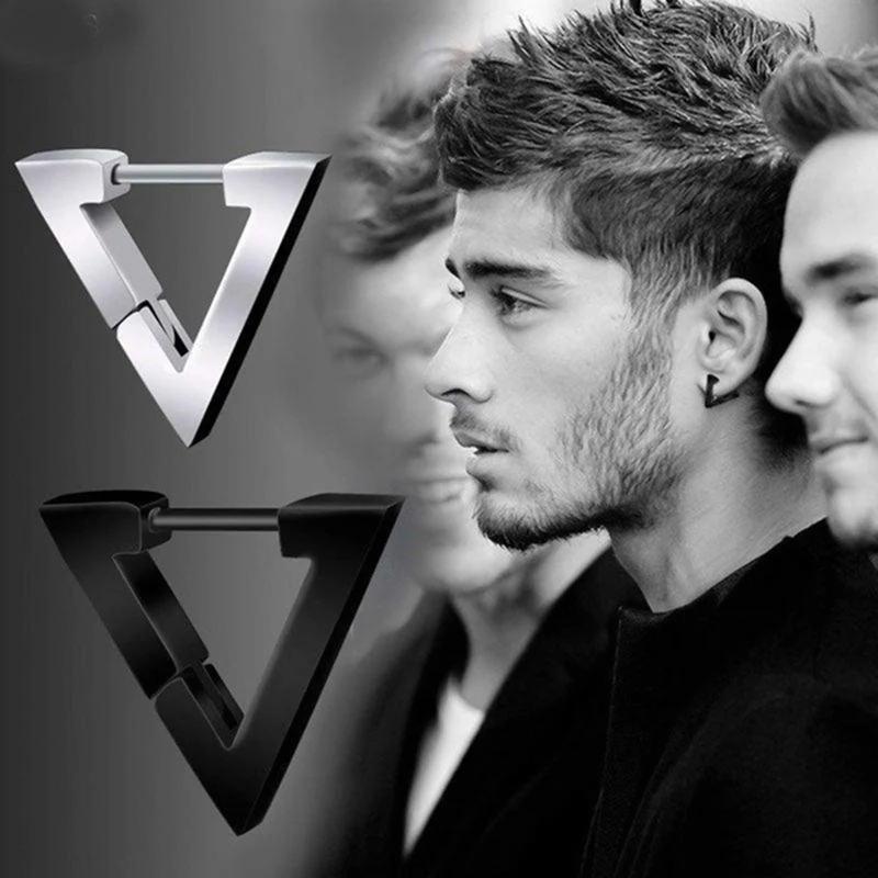 Модные готические треугольные серьги унисекс в стиле панк рок медные мужские и