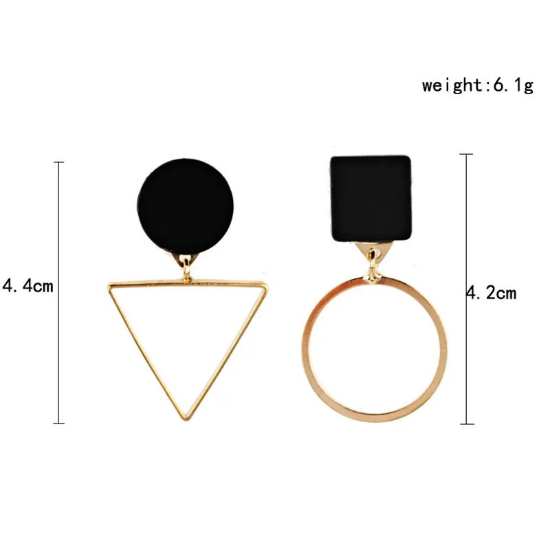 

New Arrival Dangle Drop Korean Earrings For Women Geometry Round Gold Earring Lady Elegant Wedding Fashion Jewelry 2021 Hot Sale