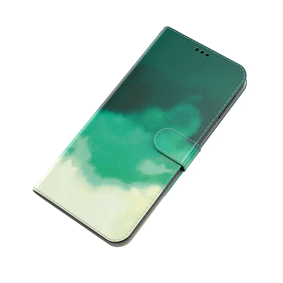 Чехол-книжка для Huawei Honor 8S 8A 9X P Smart 2021 Nova 5T P40 Lite P50 Pro Y5 Y6 2019 с рисунком акварельных