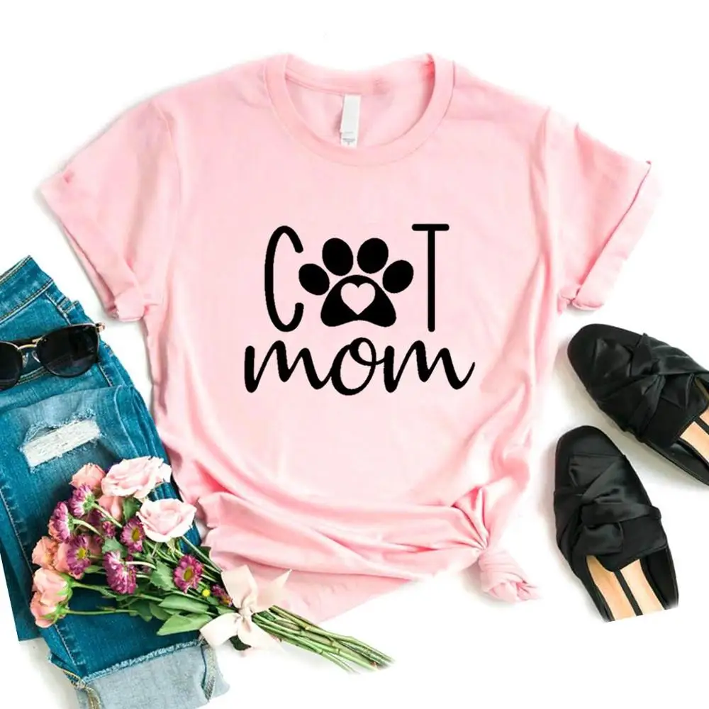 

Cat Mom Paw Print Women Tshirts Cotton Casual Funny t Shirt For Lady Yong Girl Top Tee 6 Color P659