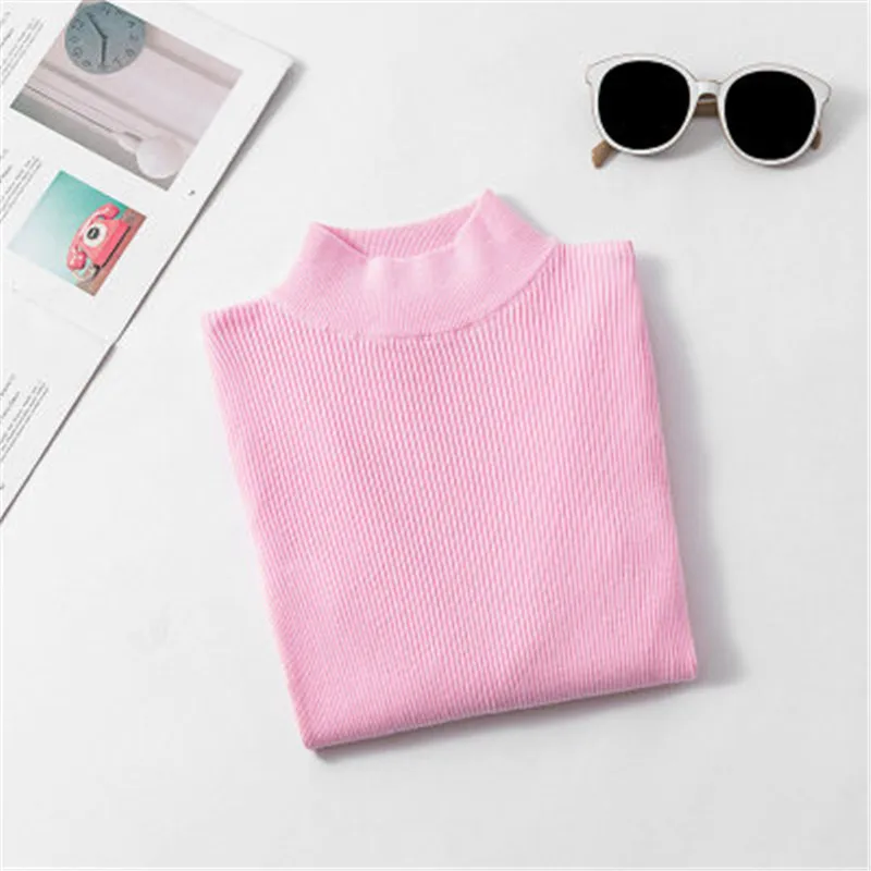 Осенне-зимние пуловеры с высоким воротником свитеры короткий свитер длинным