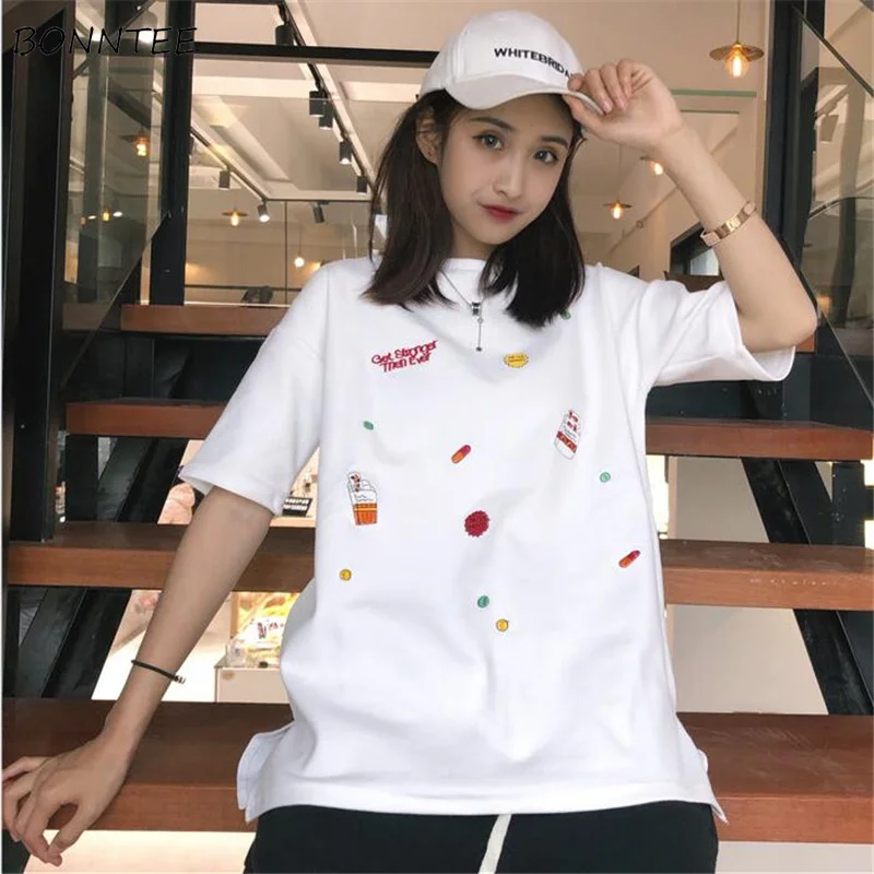 

Футболки женские Harajuku, с принтом еды, Kawaii BF, свободные, в Корейском стиле, для пар, хип-хоп, для отдыха, унисекс, модные