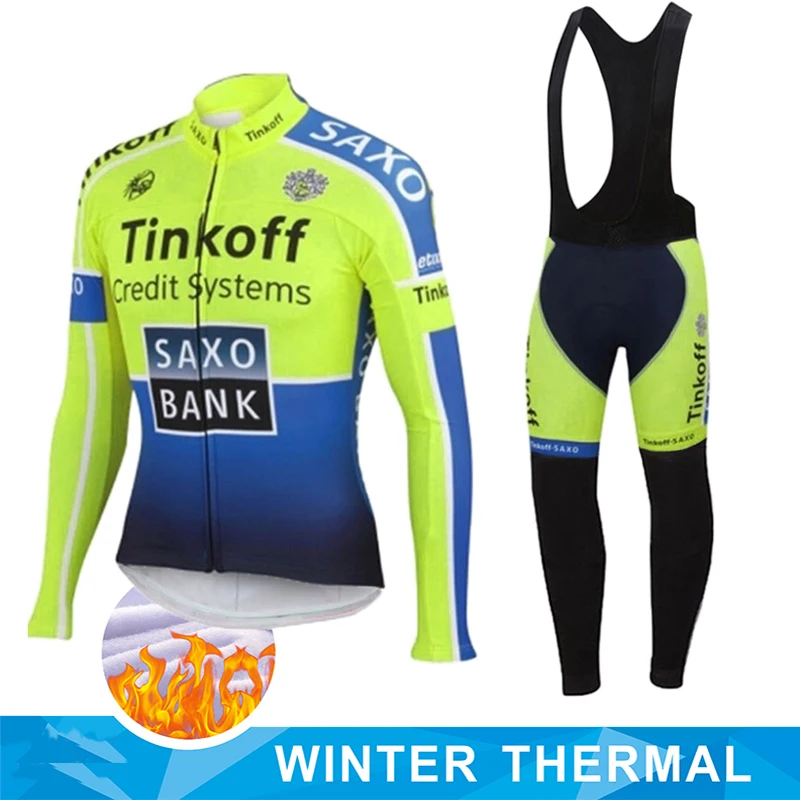 

Зимняя велосипедная Униформа Tinkoff, Мужская одежда для велоспорта 2022, одежда для горного велосипеда, термальная флисовая майка, Джерси, унифо...