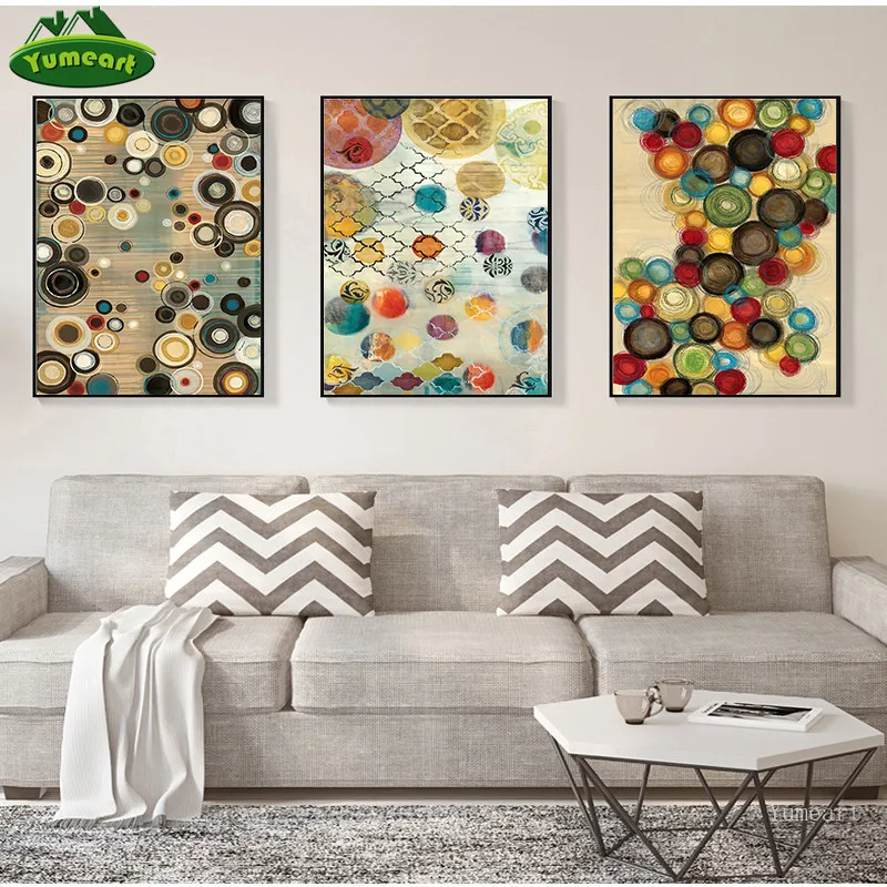 Абстрактная Геометрическая круглая изогнутая линия настенная Картина на холсте
