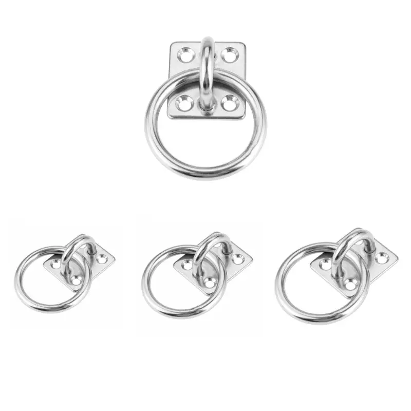 

1pc 304 Stainless Steel Square Pad Eye Plate Eye Hook with Round Ring Boat Hardware