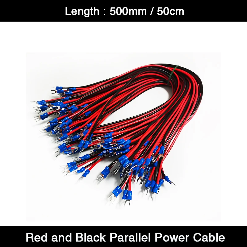10Pcs/Lot 50cm 2Pin Pure Copper Power Supply Cable /Power Cord /Power Wire for Indoor / Outdoor LED Display Module