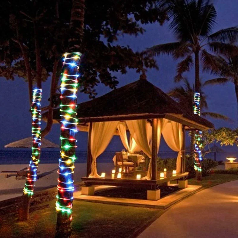 

100 LEDs Solar String Light Waterproof Rope Tube Lights Outdoor Garden Tree Lamp
