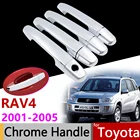 Автомобильные экстерьерные аксессуары, хромированные чехлы на дверные ручки для Toyota RAV4 XA20 20 2001  2005 2002 2003 2004, набор защитных наклеек для отделки