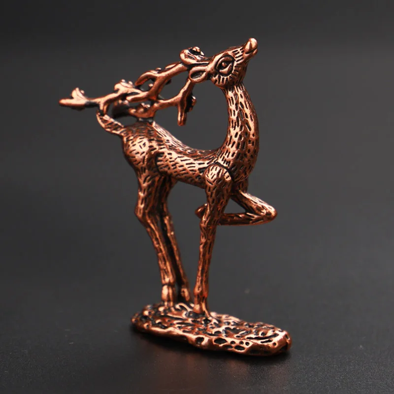 

Wealth And Prosperity Purple Copper Sika Deer Decoration Desktop Gift Craft Ornaments Home Office Display Furnishing
