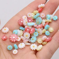 10pcs natural mixed colors white blue flower shape shell bead for jewelry making women bracelet necklace size 6mm 8mm 10mm 12mm