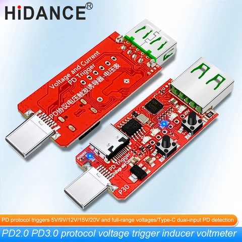 HiDANCE PD протокол зарядного устройства Type-c PD2.0 PD3.0 автоматический детектор напряжения 5V9V12V15V20V для PD триггера зарядного устройства фиксированное напряжение