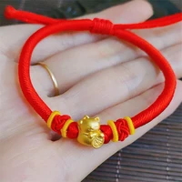 1pcs pure 999 24k yellow gold bracelet lucky bamboo elbow long tube pendant