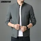 Высококачественные Новые дизайнерские Брендовые повседневные Модные мужские пальто и куртки с воротником-стойкой на молнии, Корейская Осенняя ветровка, мужская одежда