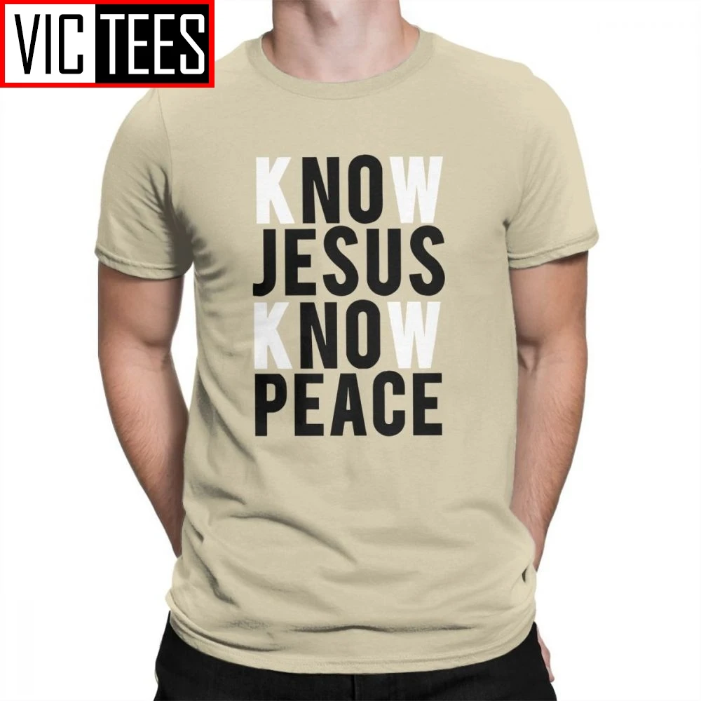 Мужские Мягкие футболки с круглым вырезом Know Jesus Peace Christian брендовая футболка из