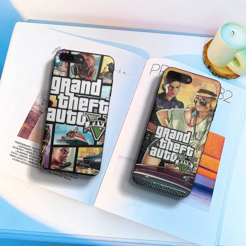 

Grand Theft Auto GTA 5 Soft Black Phone Case Fundas Shell Cover For Iphone 6 6s 7 8 Plus Xr X Xs 11 12 13 Mini Pro Max
