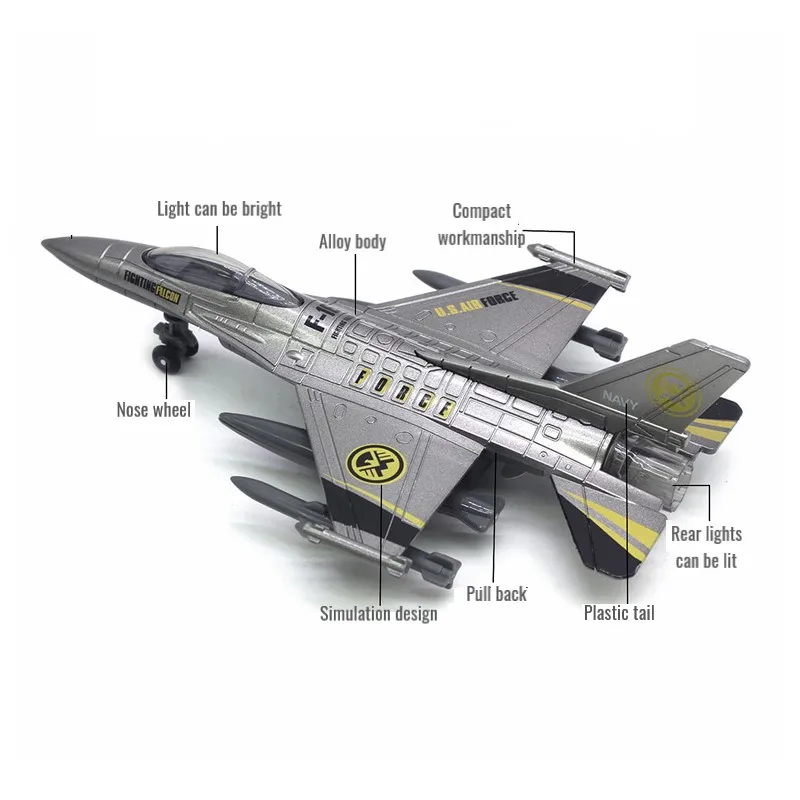 Игрушечные модели самолетов Сплав ABS Моделирование Американский боец F-16 F-35 звук