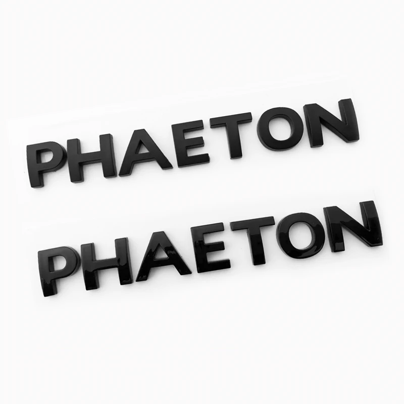 3D Letters Emblem for PHAETON Long Short Car Styling Refitting Middle Trunk Logo Badge Sticker Chrome Matte Black Glossy | Автомобили и
