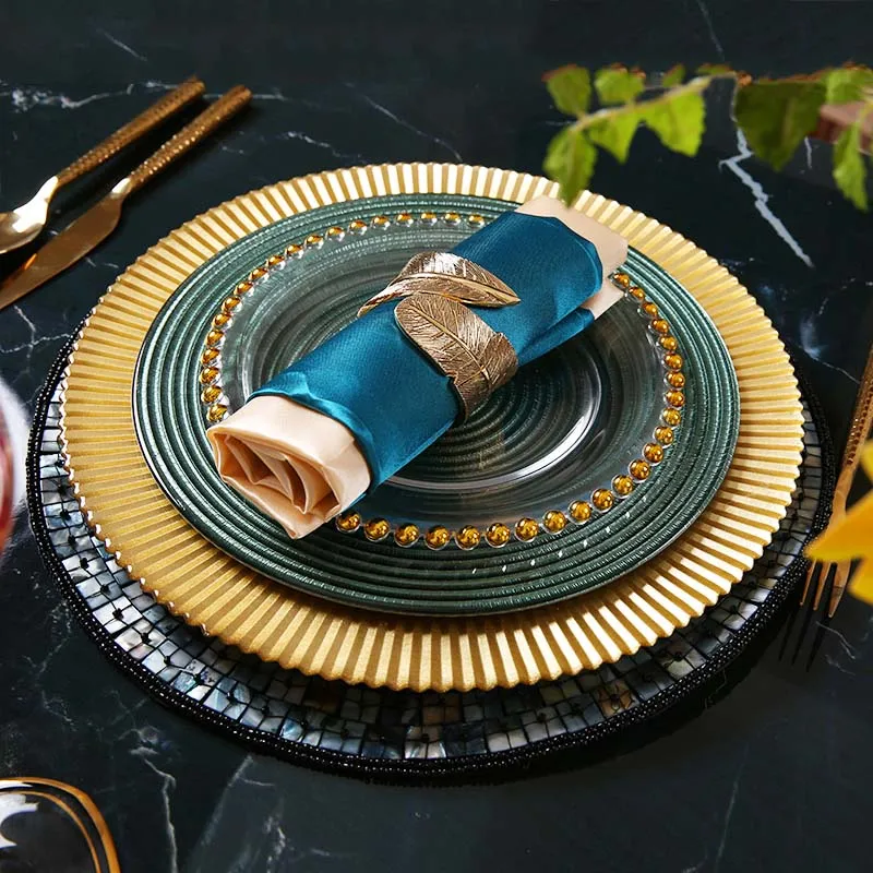 

Набор столовых приборов из нержавеющей стали, золотистый зеленый стеклянный набор столовых приборов в западном стиле, рождественский пода...