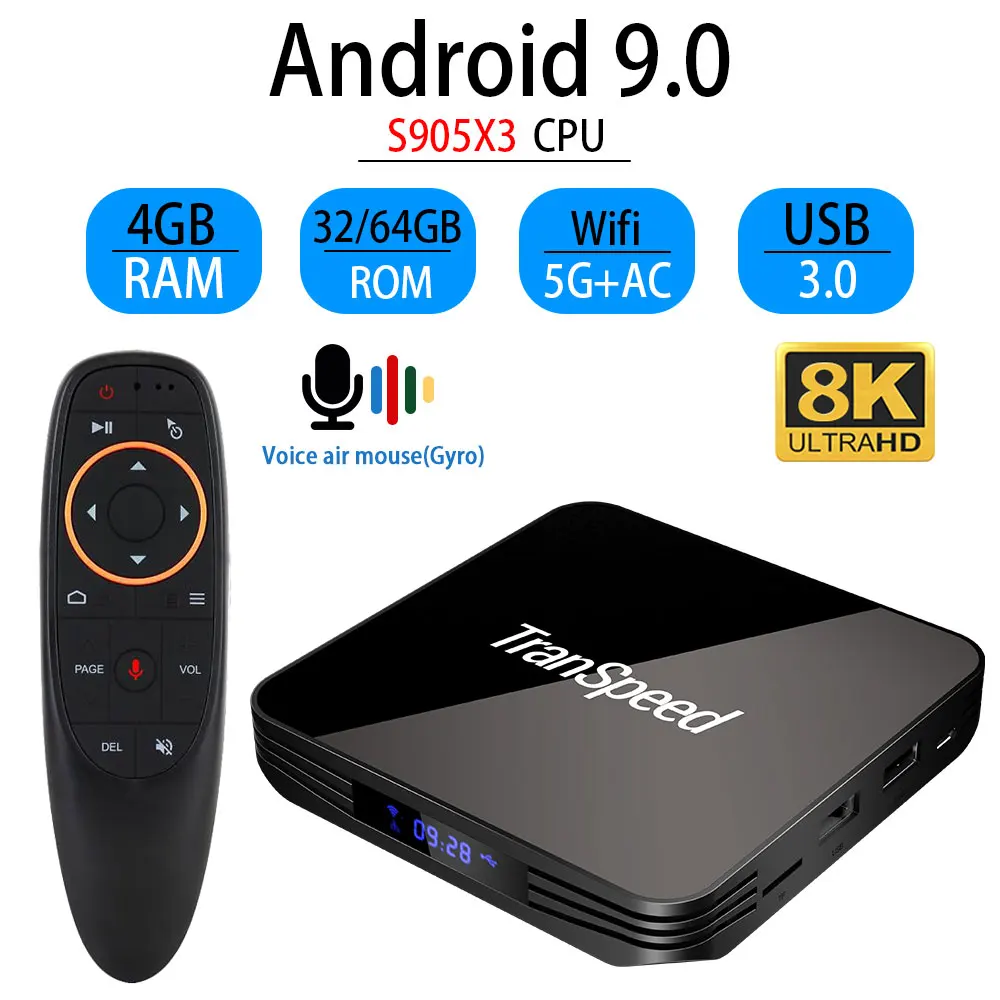Android Tv Box 9 0 X3 Max Amlogic S905X3 4GB4K медиаплеер 8K 2 4G & 5G Wifi 32GB 64GB телеприставка|ТВ-приставки и