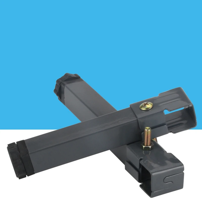 

2 Pcs Adjustable Height Clamping Tube Leg Metal Square Bed Lifting Table Legs for Tatami Bed Frame Fixed Support Feet