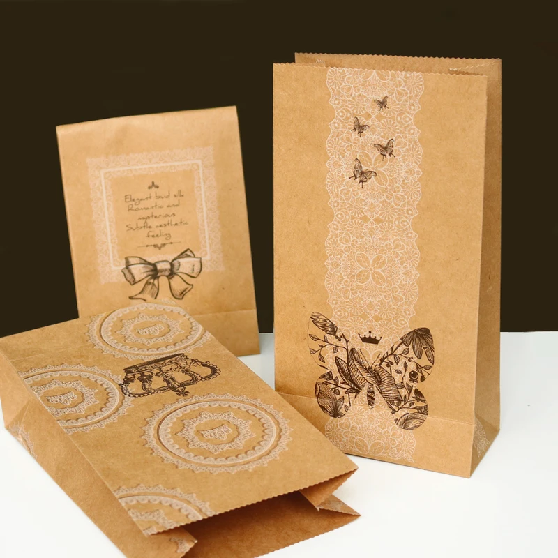 6 шт. винтажная Корона крафт бумажный мешок цветок Бабочка бант кружева