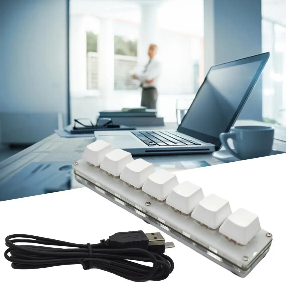 Портативный 7 клавиши клавиатуры USB Интерфейс пользовательских макро