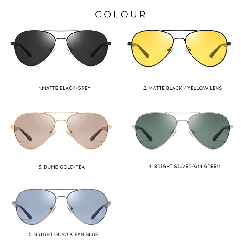 Мужские поляризованные солнцезащитные очки MSETOUTM классические металлические