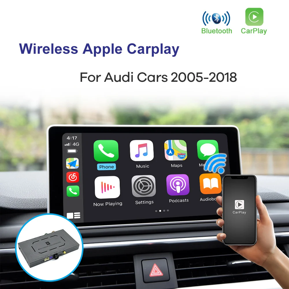 

Wireless Apple CarPlay and Android Auto integration interface for Audi A3 A4L A5 Q5 Q2 Q7 A1 Q3 A6 A7 A8 MMI 2G 3G 2005-2018