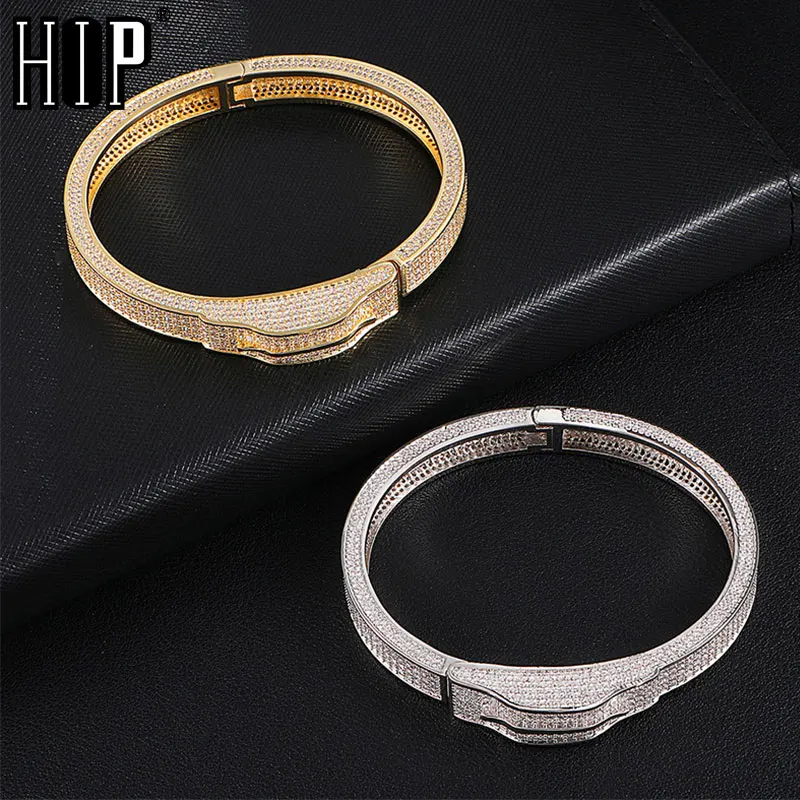 

Браслет мужской, в стиле хип-хоп, с крупными фианитами