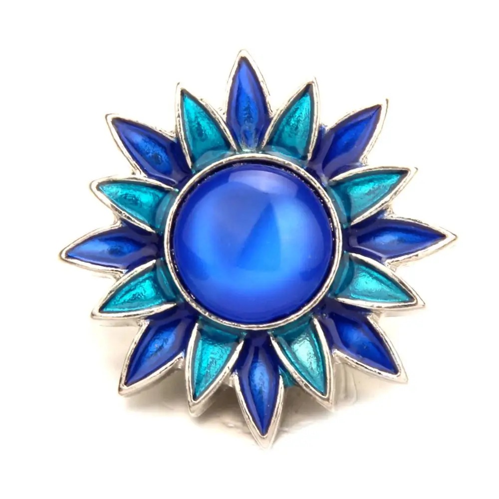 

20pcs Snap Button Jewelry DIY Crystal rhinestone metal Flower oil 18mm Metal Snap Buttons Fit Snap Bracelet Bangle