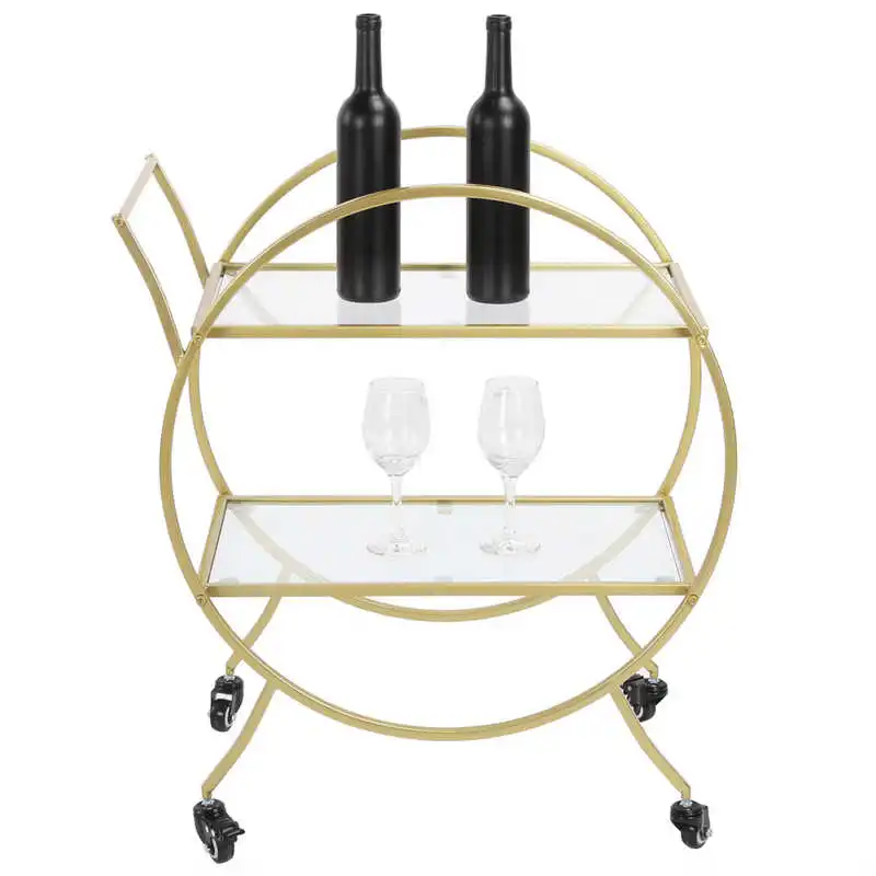 

2 Tier Kitchen Trolley Bar Serving Utility Cart with Wheels for Home Living Room Kitchen Trolley Club Supplies
