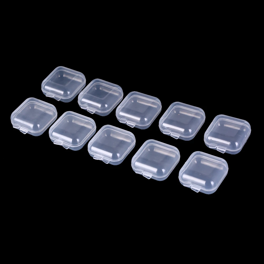 10/20/50Pcs Mini Clear Plastic Small Box Jewelry Earplugs Storage Box Case Container Bead Makeup Clear Organizer Gift