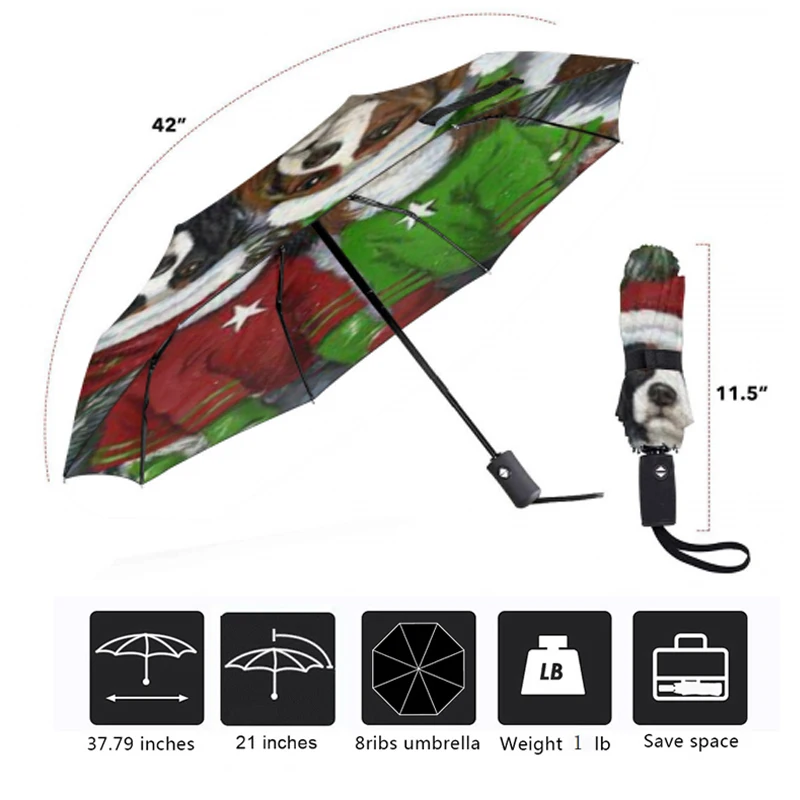 Трехскладной Зонт от дождя Автоматический ветрозащитный зонт с защитой УФ лучей