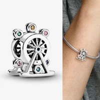 925 sterling silver charm fashion colorful ferris wheel beads fit pandor women bracelet necklace diy jewelry