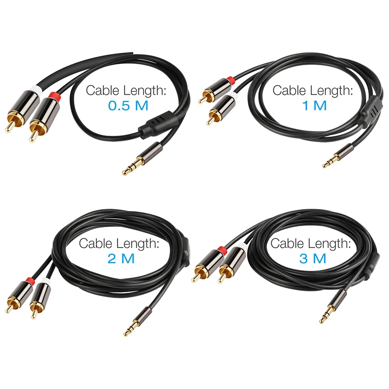 

Jckel Audio Cable 3.5mm Jack to 2RCA Audio Car Cable RCA Male to Male RCA AUX Cable for Headphone Speaker PC Amplifier Phone
