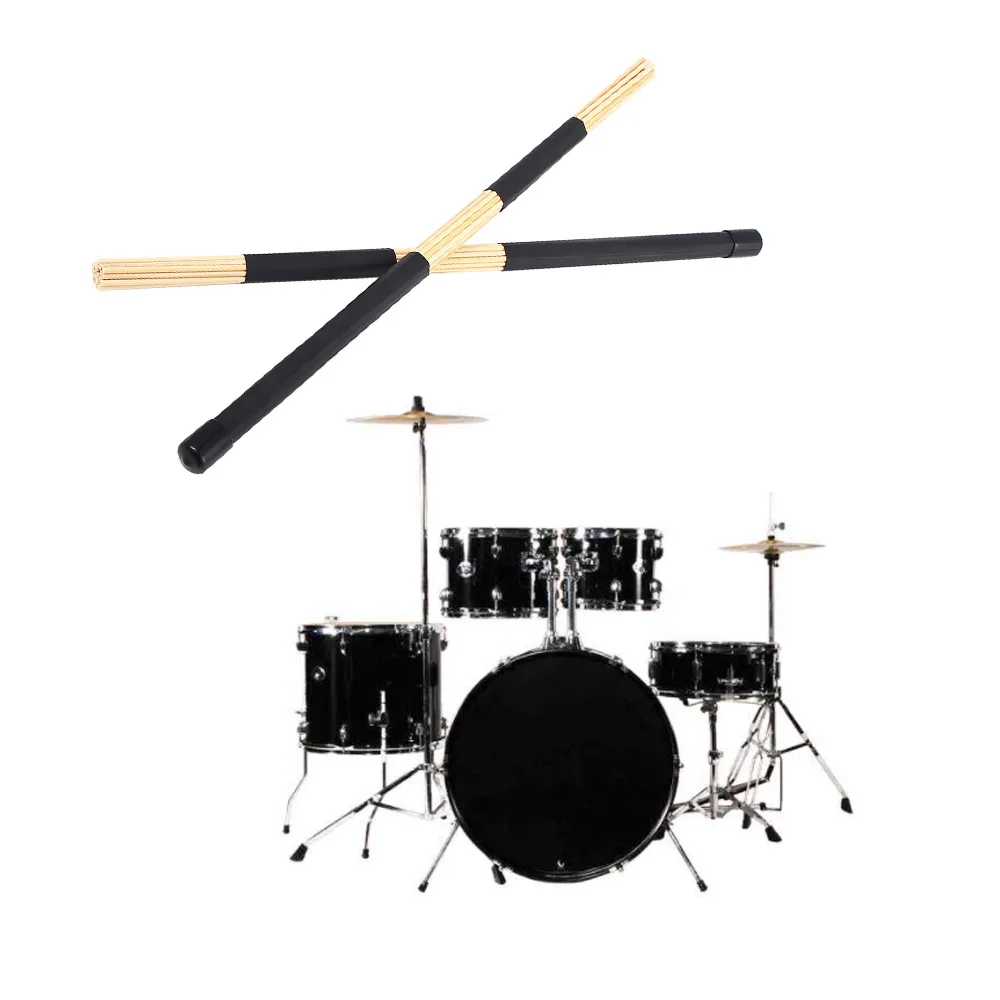 

1 Pair Durable 15.7" 40cm High Quality Bamboo Black Jazz Drum Brushes Drum Sticks Bamboo Musical Instruments Accessories
